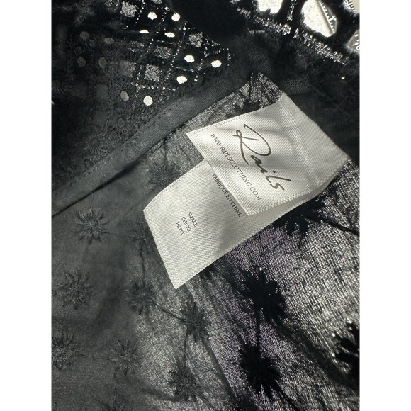 NWT Rails‎ Yuri Black Eyelet Shirt Short Sleeve Oversize Womens Small $27 - Picture 5 of 9